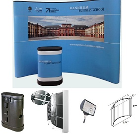 Tradeshow Popup display curved aluminum